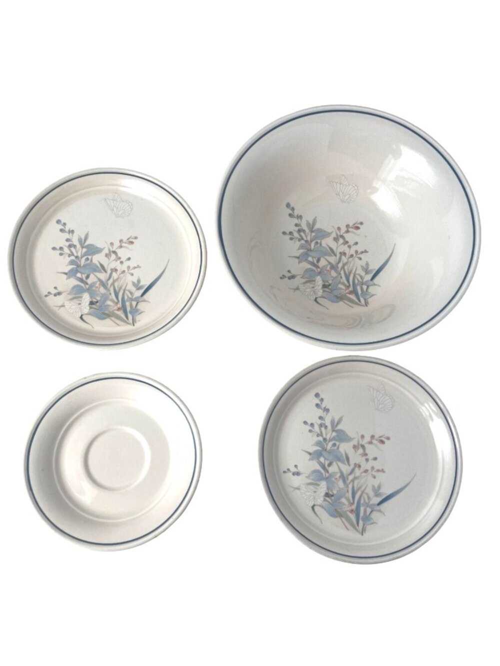 Noritake Kilkee Keltcraft Serving Bowl & Plates Butterfly Floral Vintage Ireland
